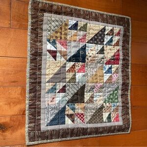 Handmade Patchwork Quilt - Brown Multi Color
